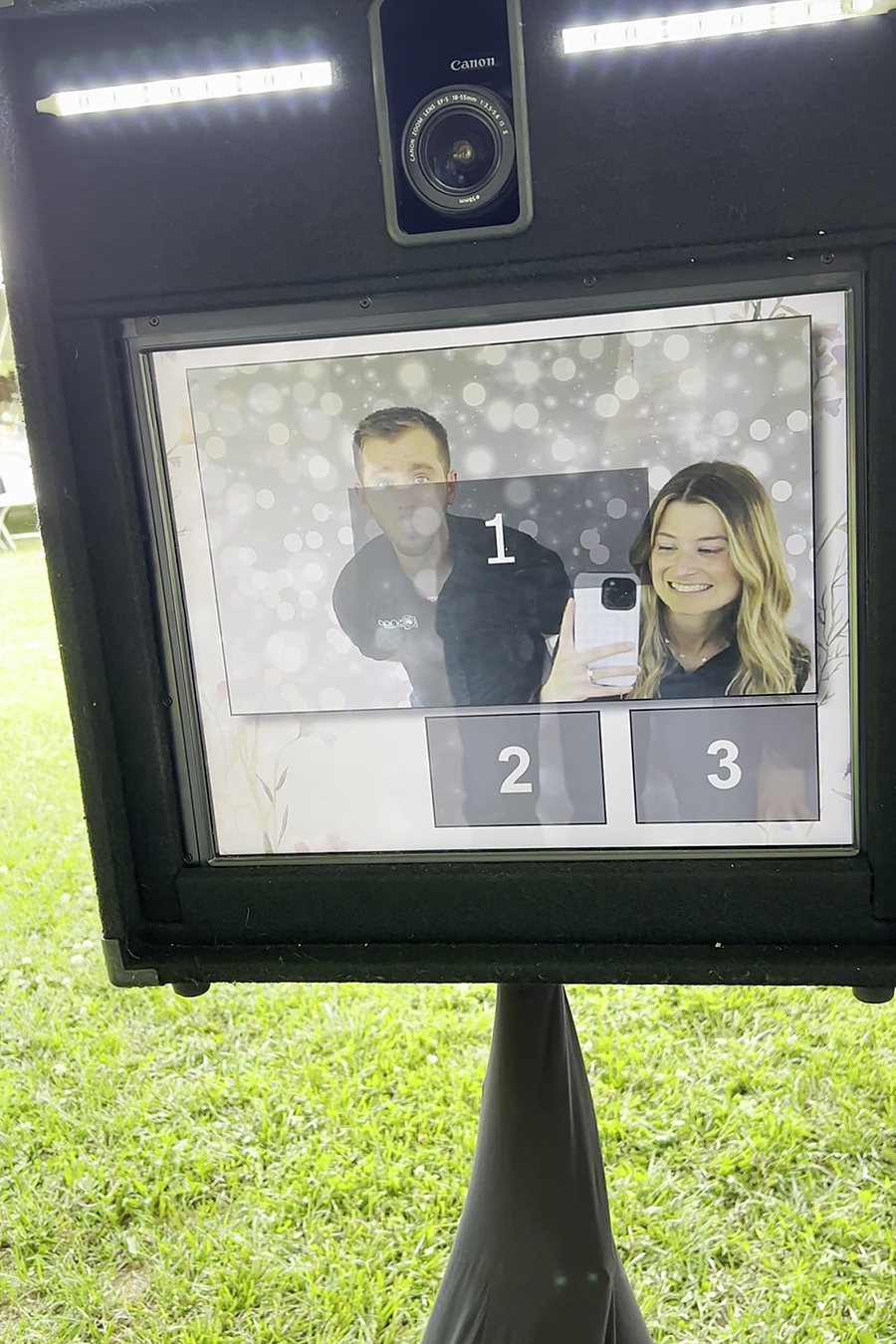 Charity event photo booth guests