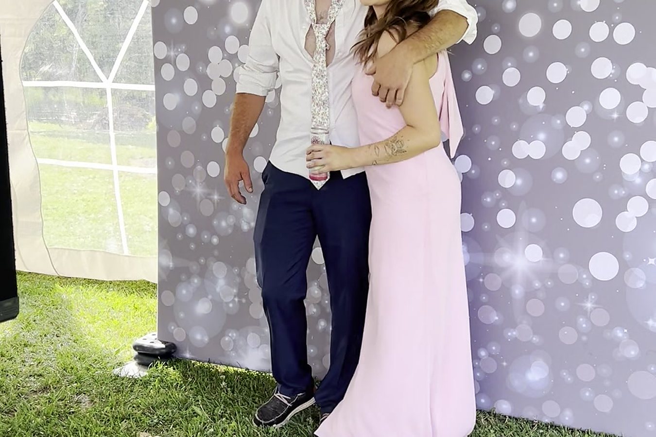 Charity event photo booth guests