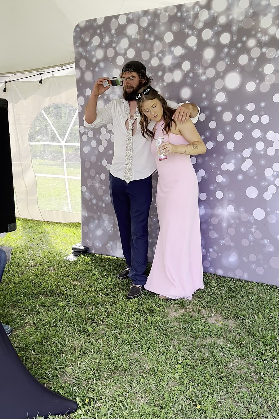Charity event photo booth guests