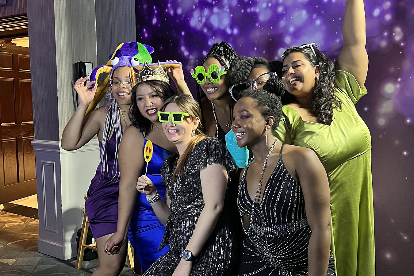 Prom photo booth guests