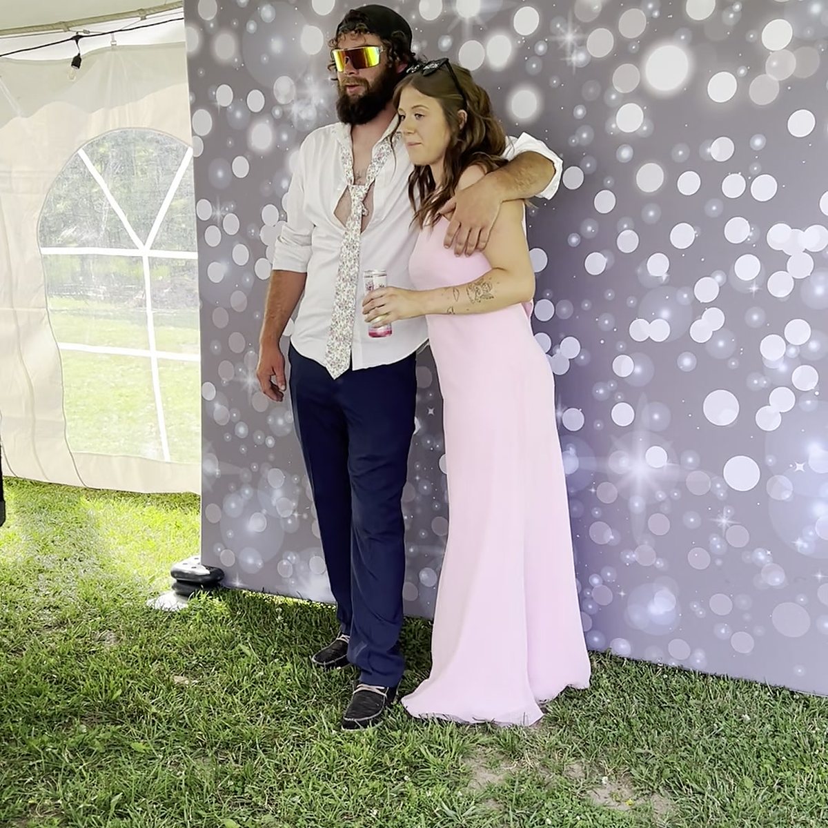 Photo booth setup at an event